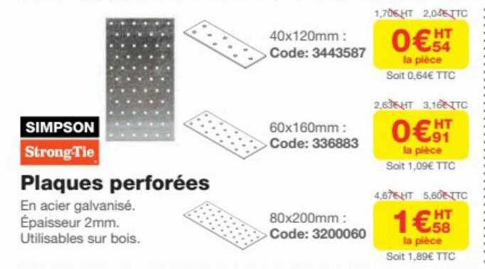plaques perforées simpson strong-tie