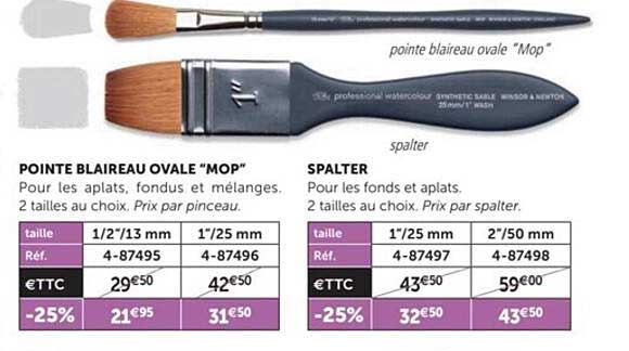 pointe blaireau ovale "mop" spalter