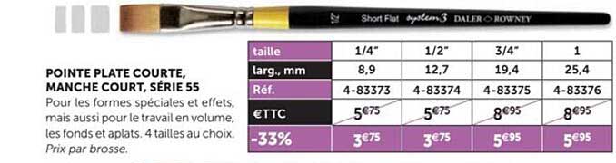 pointe plate courte manche court série 55