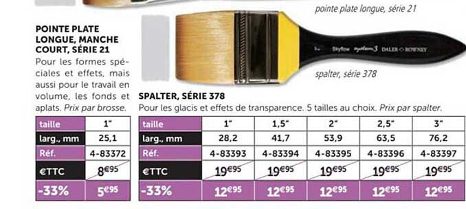 pointe plate longue manche court série 21 spalter série 378