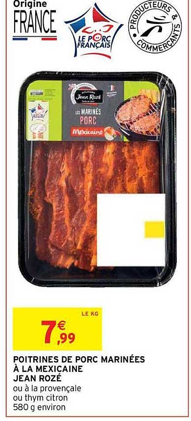 poitrines de porc marinées à la mexicaine jean rozé