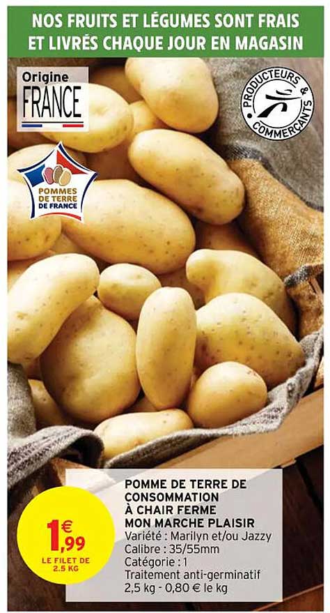Pomme De Terre De Consommation à Chair Ferme Mon Marché Plaisir