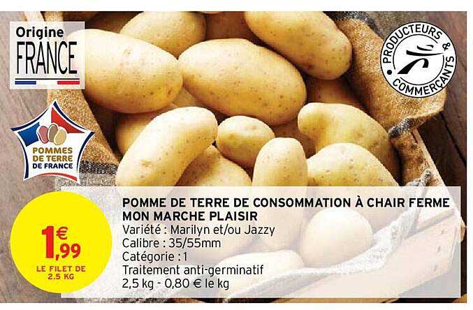 pomme de terre de consommation à chair ferme mon marché plaisir