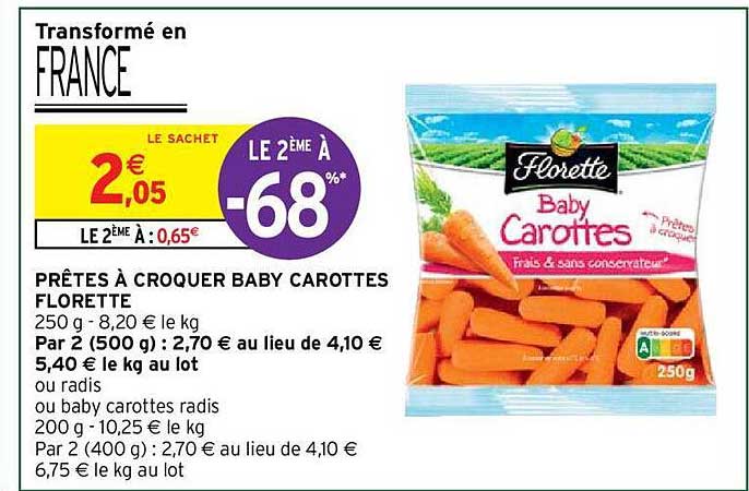 prêtes à croquer baby carottes florette