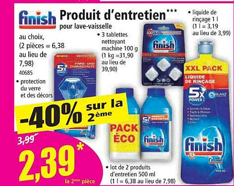 produit d'entretien pour lave-vaisselle finish