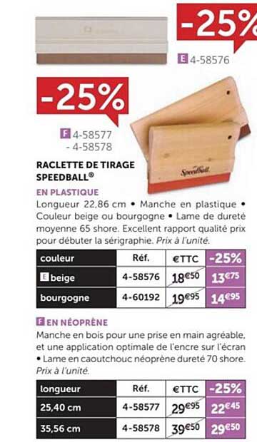 raclette de tirage speedball