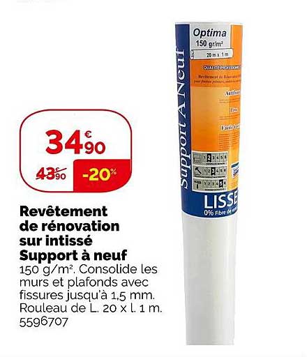 revêtement de rénovation sur intissé support à neuf optima