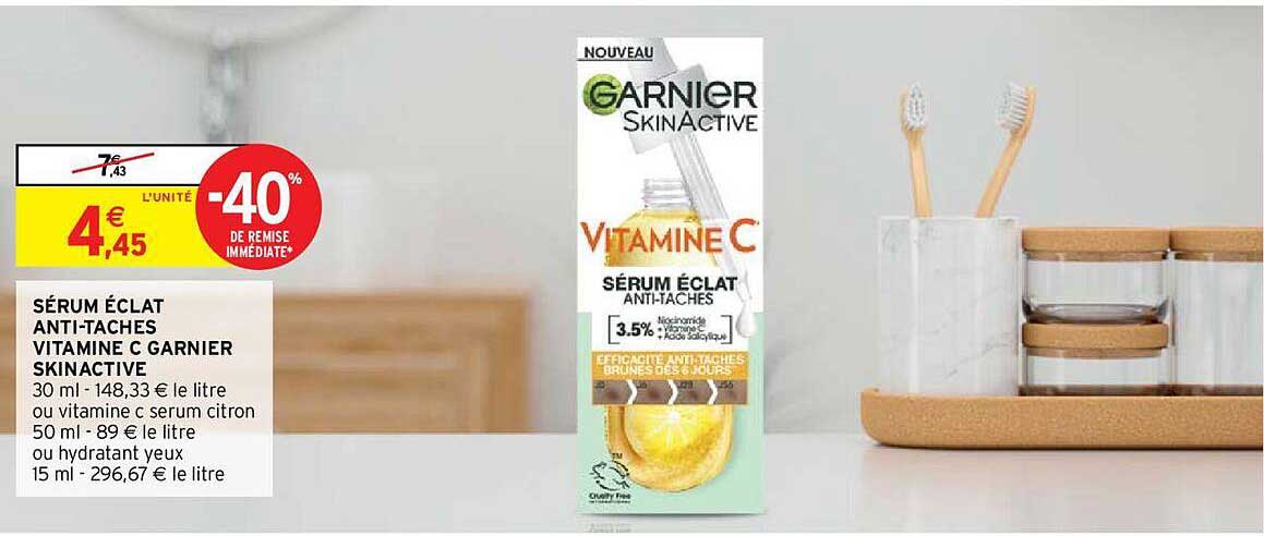 sérum éclat anti-tâches vitamine c garnier skinactive