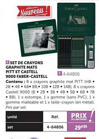 set de crayons graphite mats pitt et castell 9000 faber-castell