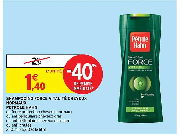 shampooing force vitalité cheveux normaux pétrole hahn