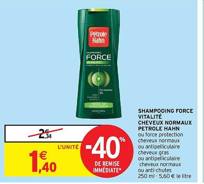 shampooing force vitalité cheveux normaux pétrole hahn