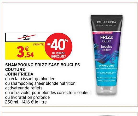 shampooing frizz ease boucles couture john frieda