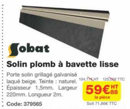 sobat solin plomb à bavette lisse
