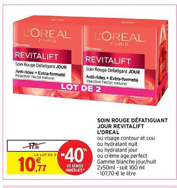 Soin Rouge Défatiguant Jour Révitalift L'oréal