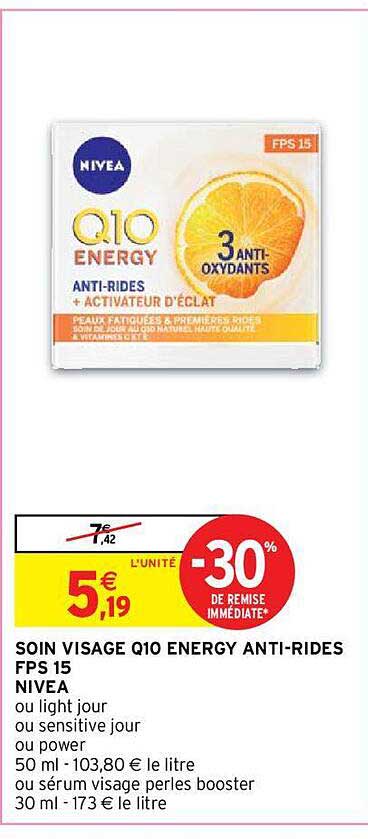 soin visage q10 energy anti-rides fps 15 nivea