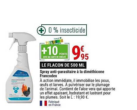 spray anti-parasitaire à la diméthicone francodex