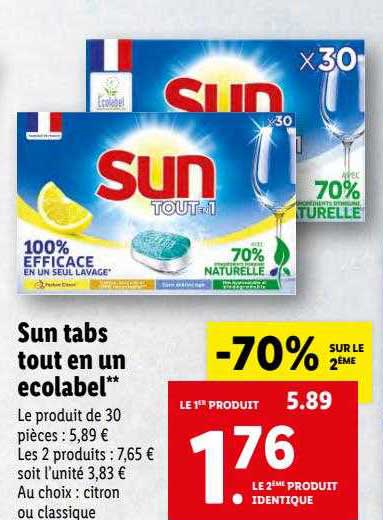 sun tabs tout en un ecolabel