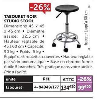 tabouret noir studio stool