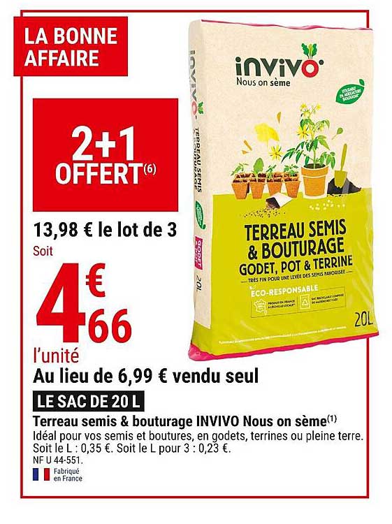 terreau semis & bouturage invivo nous on sème
