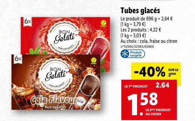 Tubes Glacés Bon Gelati
