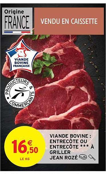 viande bovine : entrecôte ou entrecôte *** à griller jean rozé