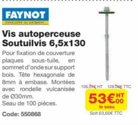 vis autoperceuse soutuilvis 6.5x130 faynot