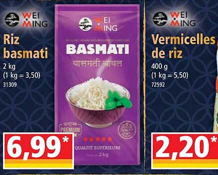 wei ming riz basmati wei ming vermicelles de riz