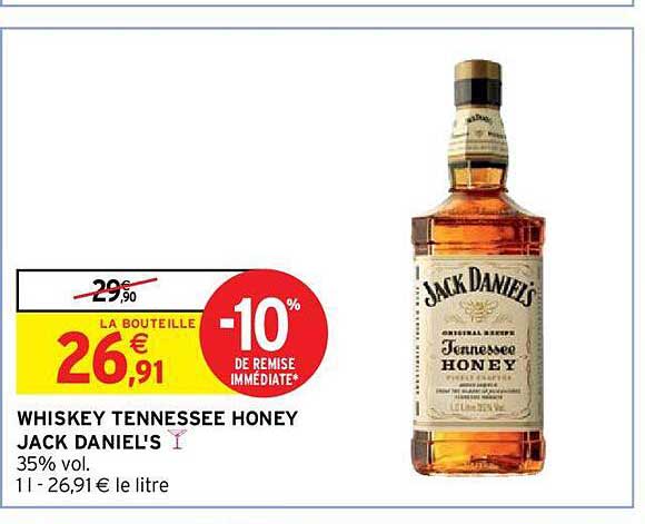 whiskey tennesse honey jack daniel's -10% de remise immédiate
