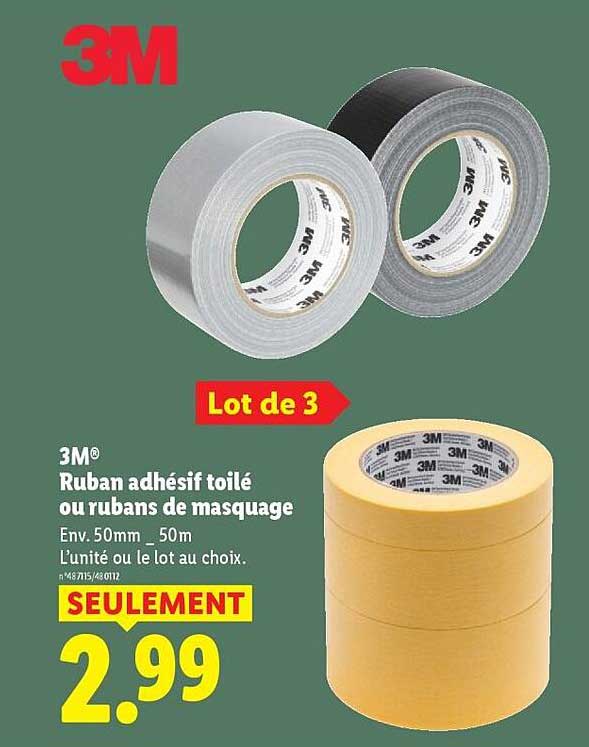 3M Ruban adhésif toilé ou rubans de masquage