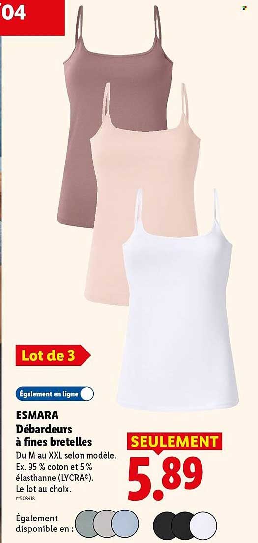 ESMARA Débardeurs à fines bretelles