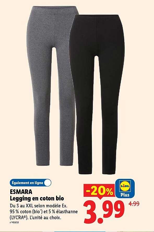ESMARA Legging en coton bio