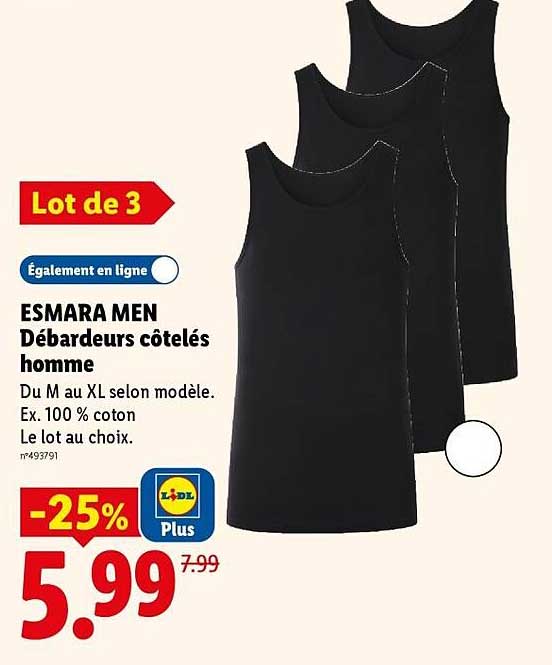 ESMARA MEN Débardeurs côtelés homme