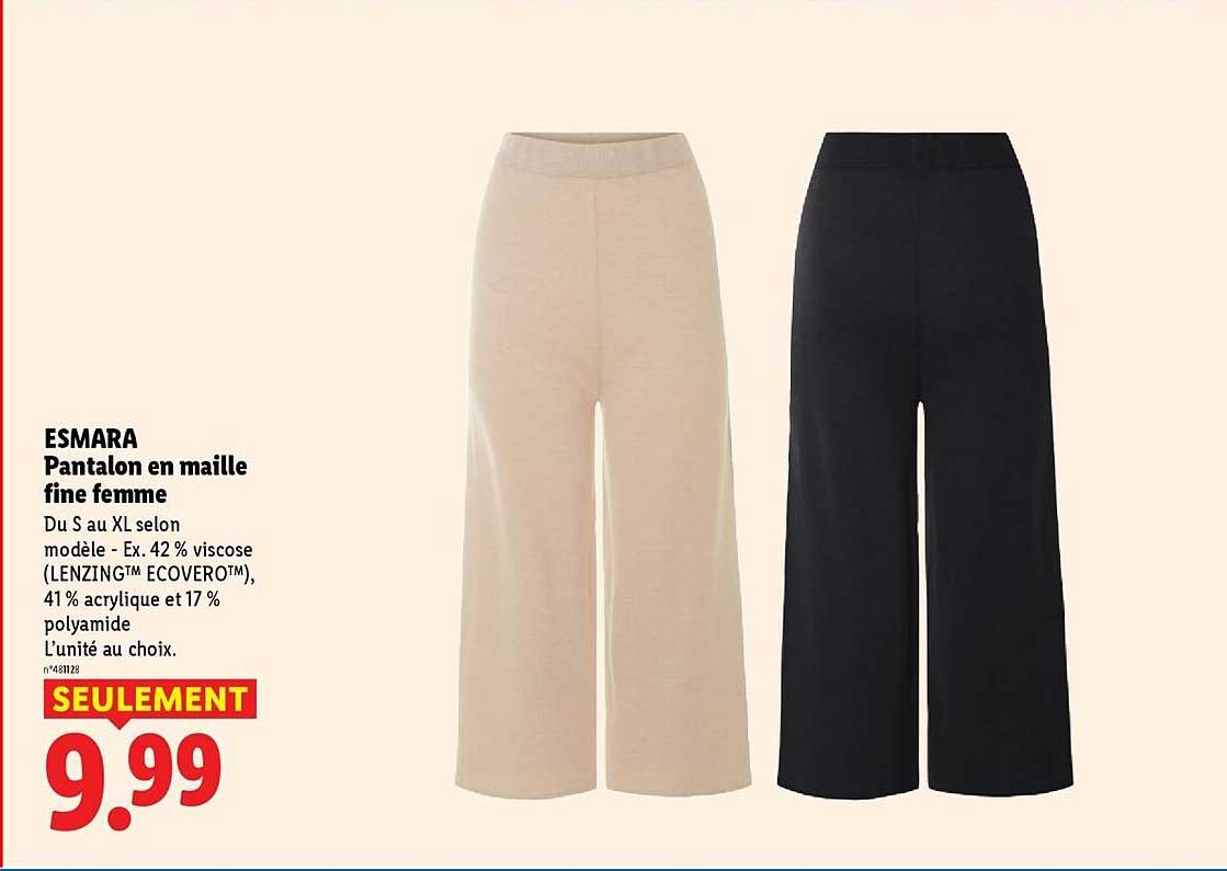 ESMARA Pantalon en maille fine femme