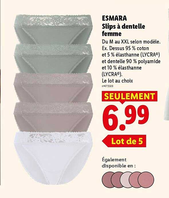 ESMARA Slips à dentelle femme