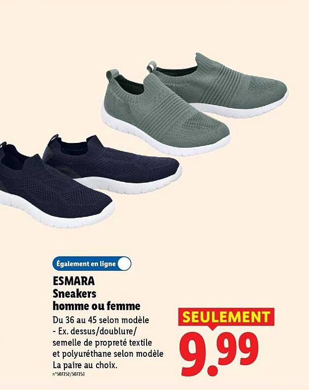 ESMARA Sneakers homme ou femme