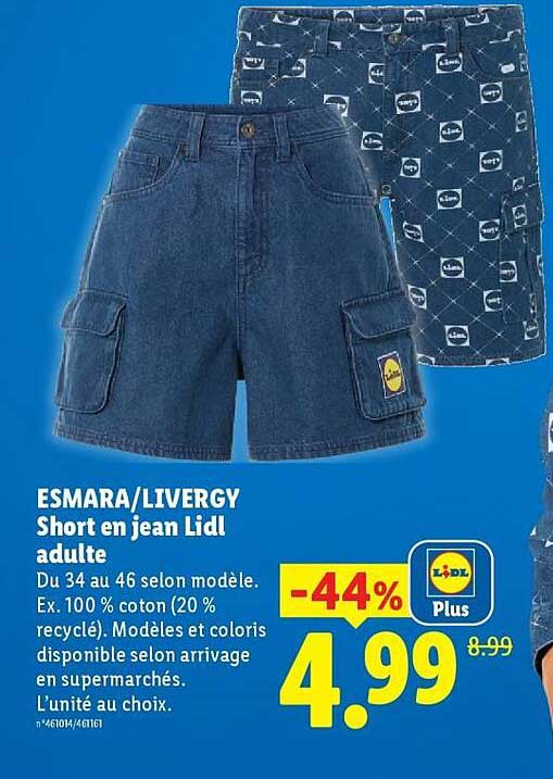 ESMARA/LIVERGY Short en jean Lidl adulte
