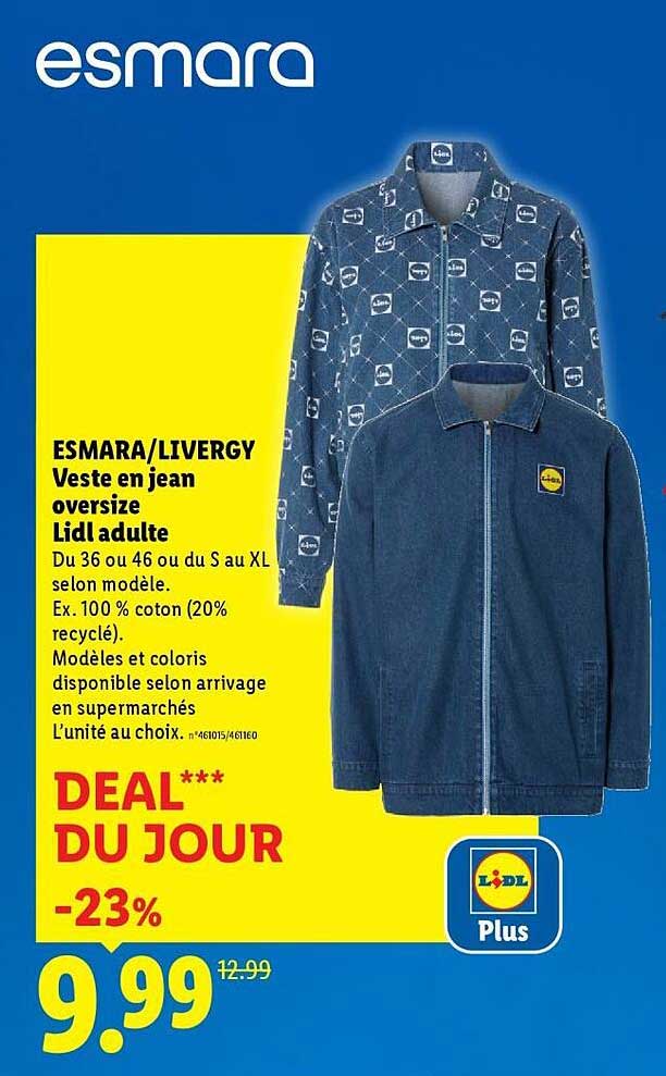 Esmara/Livergy Veste en jean oversize