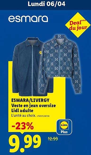 esmara/LIVERGY Veste en jean oversize