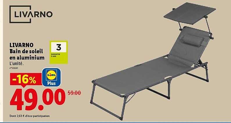 LIVARNO Bain de soleil en aluminium