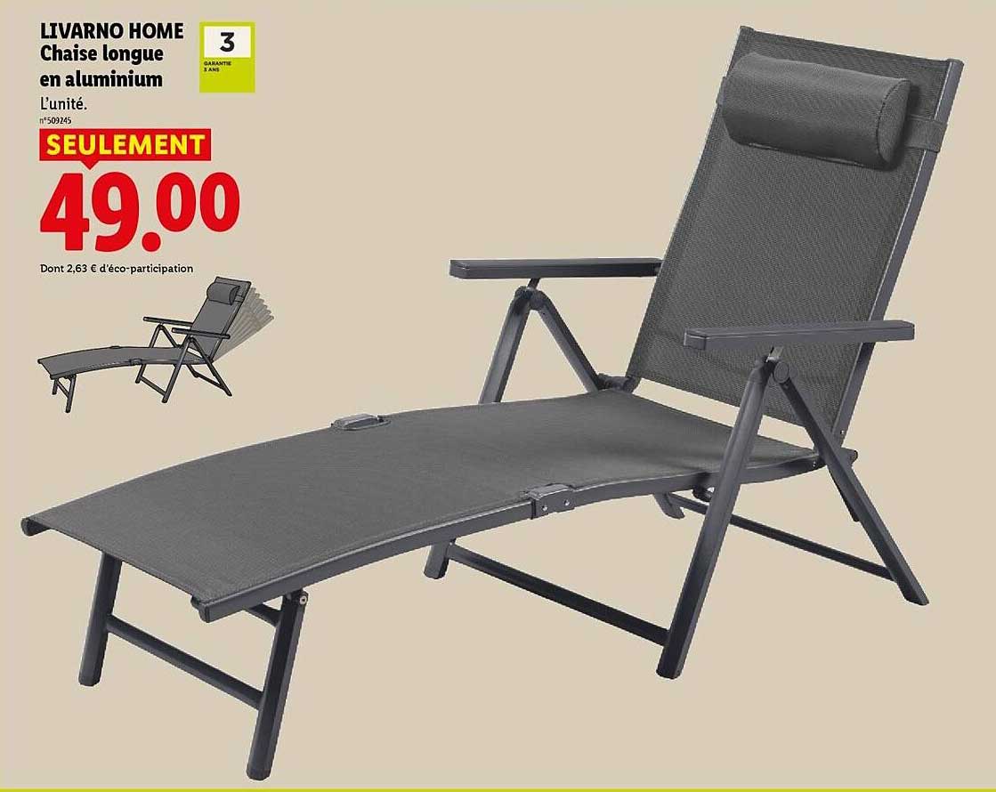 LIVARNO HOME Chaise longue en aluminium