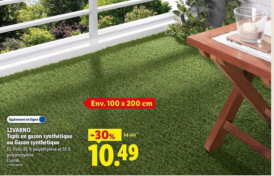 LIVARNO Tapis en gazon synthétique ou Gazon synthétique