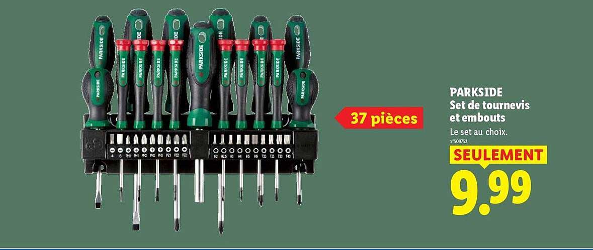 PARKSIDE Set de tournevis et embouts