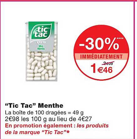 "tic tac" menthe