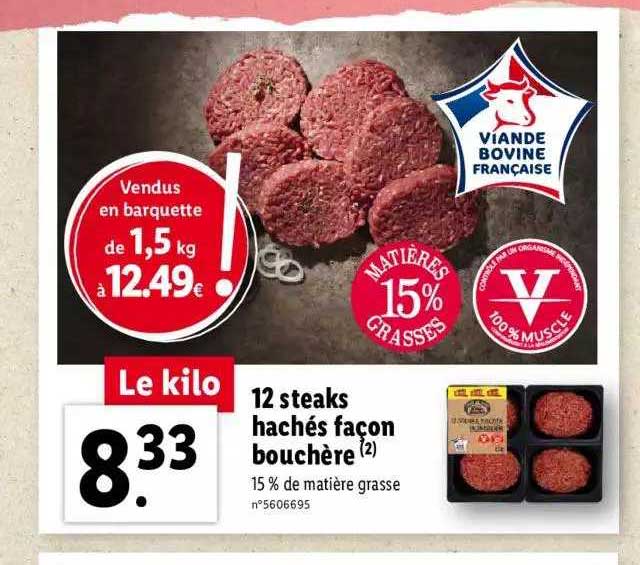 12 Steaks Hachés Façon Bouchère
