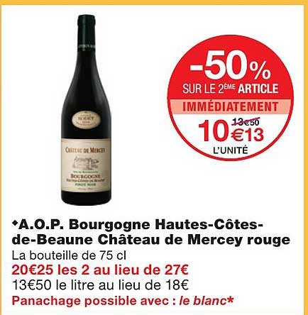 a.o.p. bourgogne hautes-côtes-de-beaune château de mercey rouge