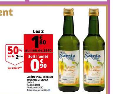 arôme d'eau de fleur d'oranger samia