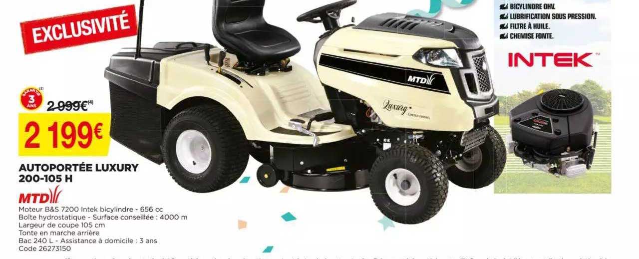 autoportée luxury 200-105 h mtd