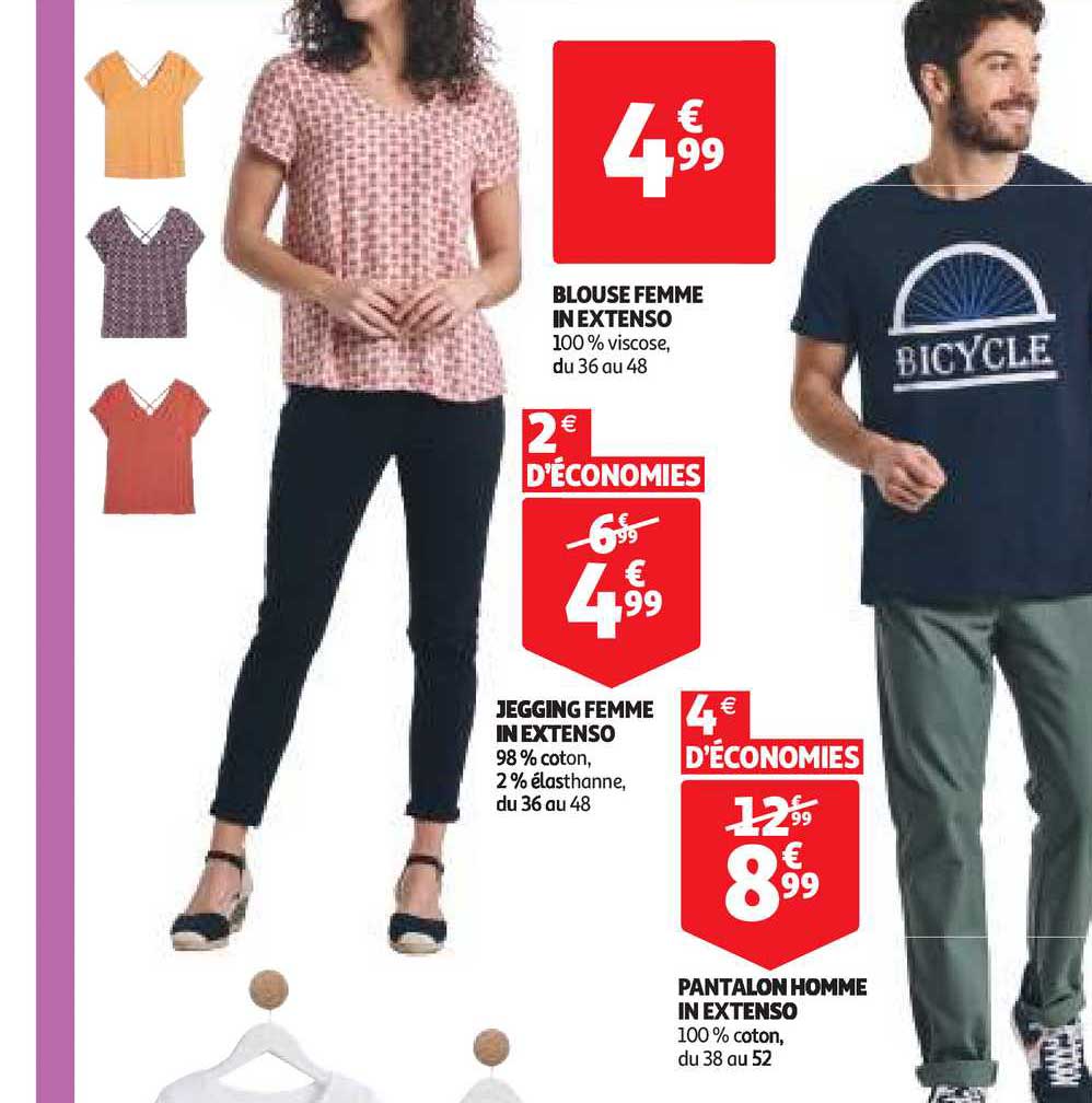 Blouse Femme In Extenso, Jegging Femme In Extenso, Pantalon Homme In Extenso