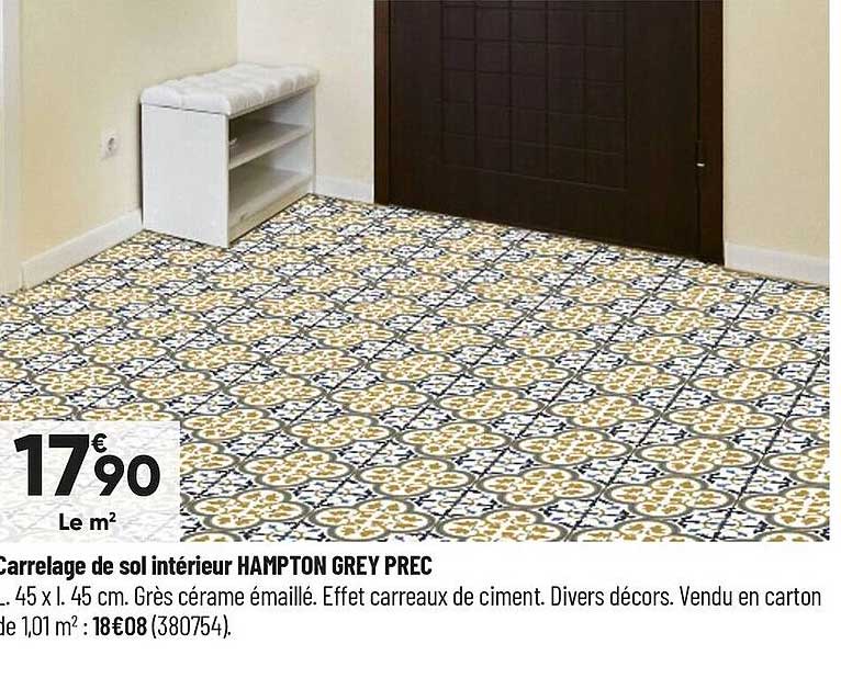 carrelage de sol intérieur hampton grey prec