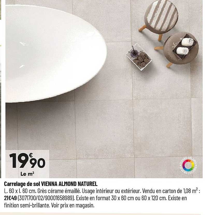 carrelage de sol vienna almond naturel